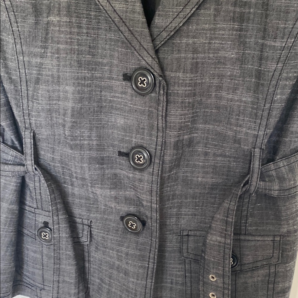 Elena Solano Gray / Black Short Sleeve Women's Jacket - Picture 3 of 5